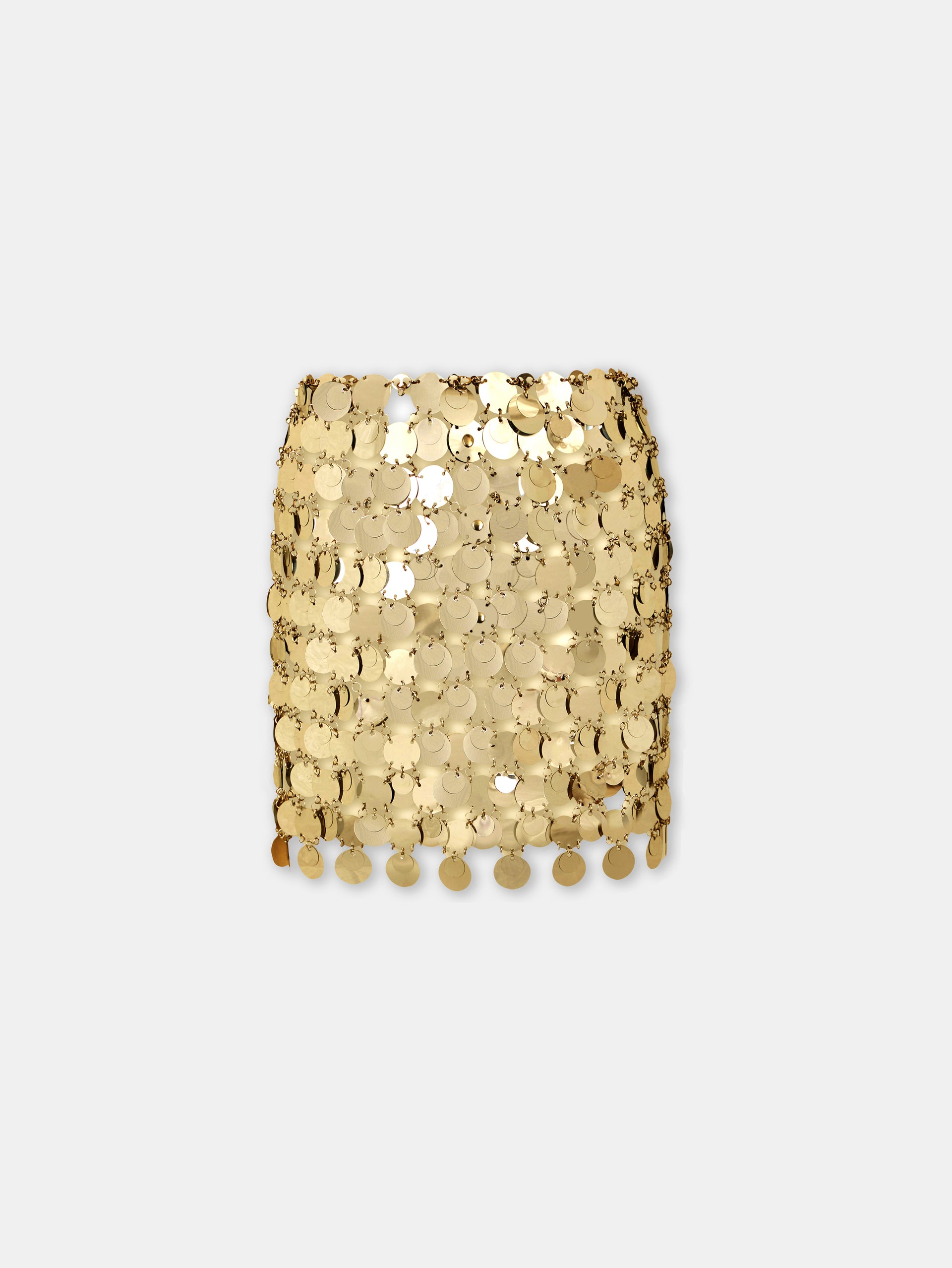 The gold sparkle discs skirt position 7