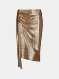Gold drapé pression chainmail skirt
