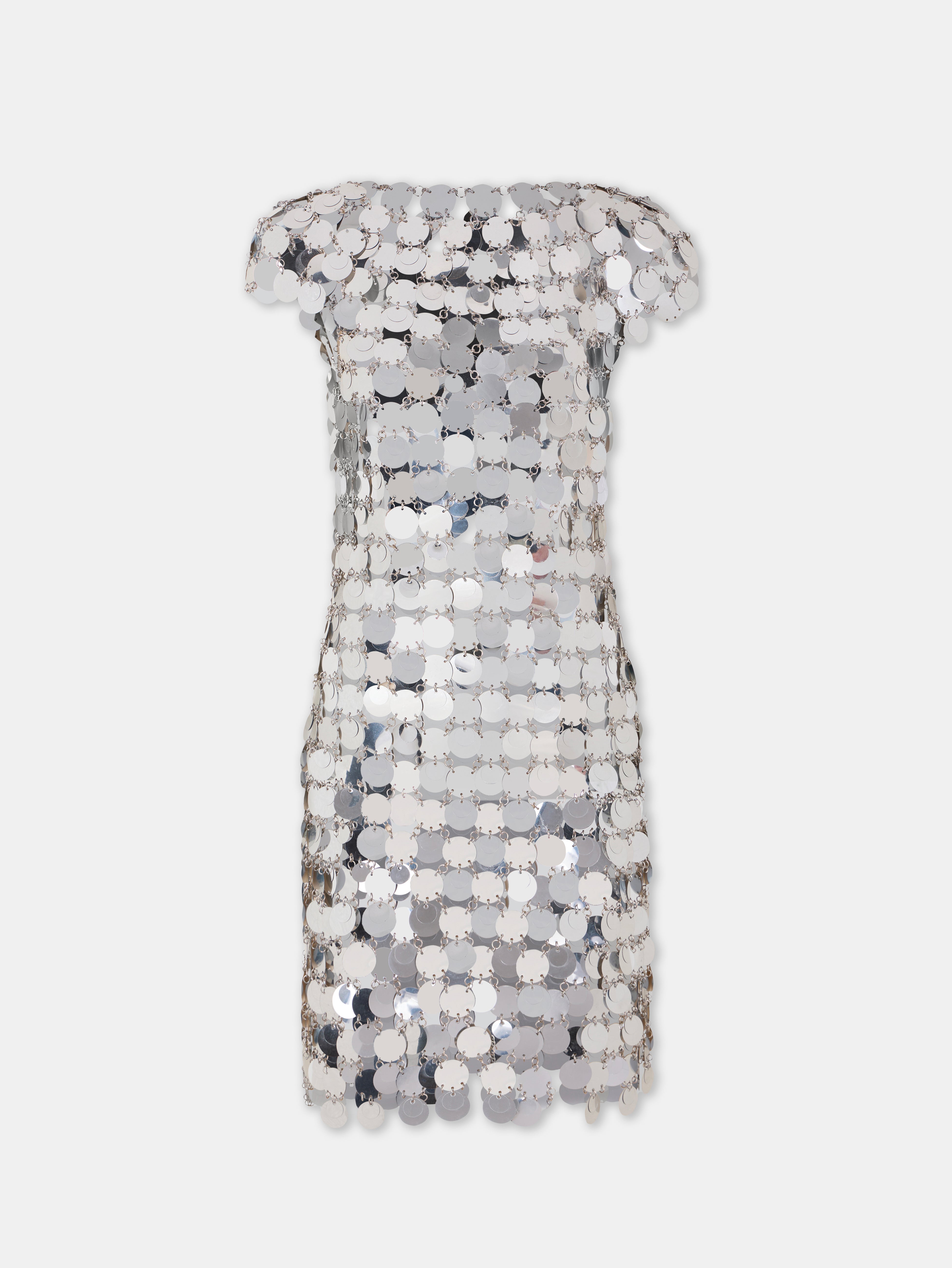 The iconic silver Sparkle disc dress Rabanne The iconic silver Sparkle disc dress Rabanne