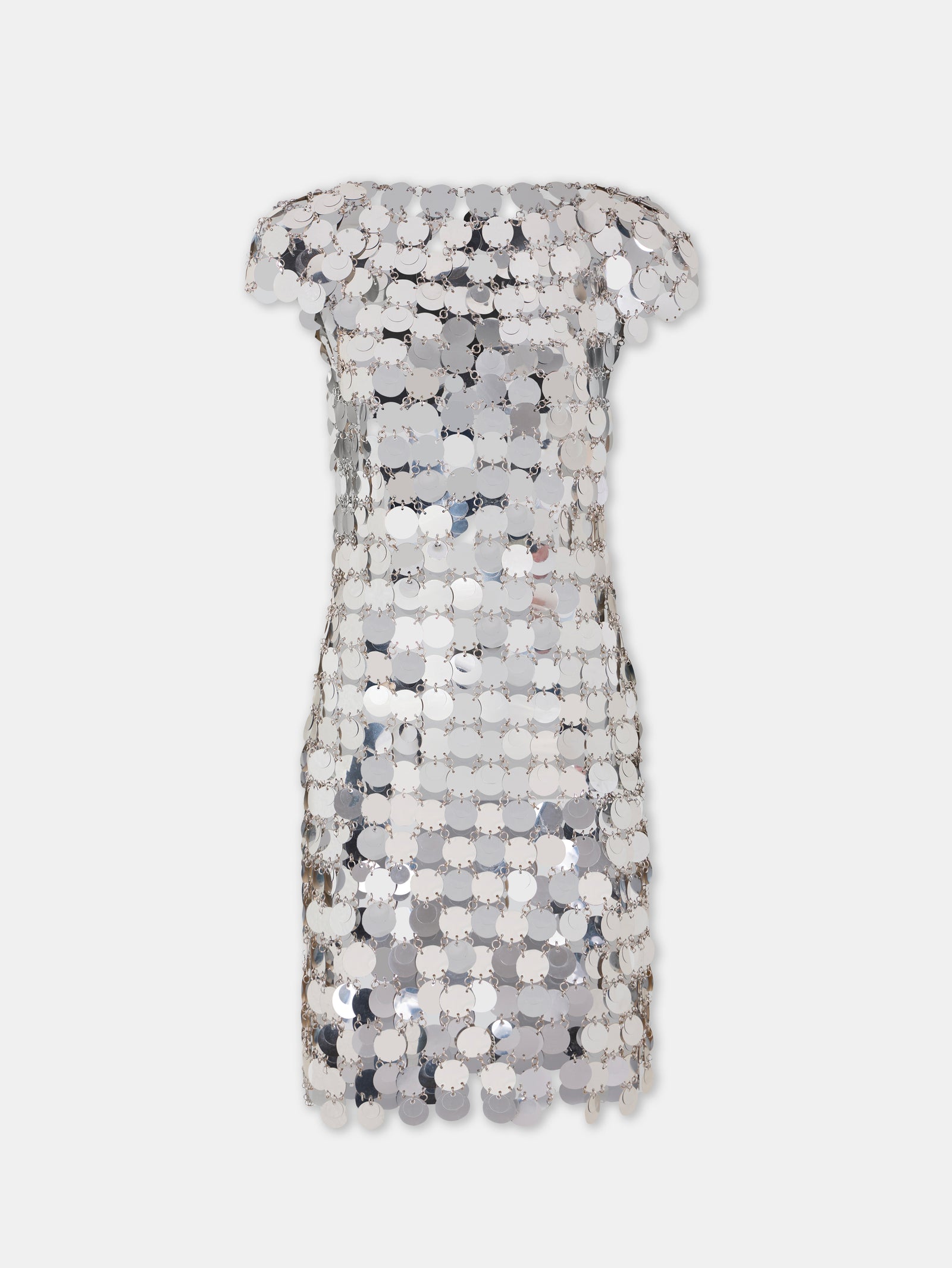 The iconic silver Sparkle disc dress position 1 - Image 1