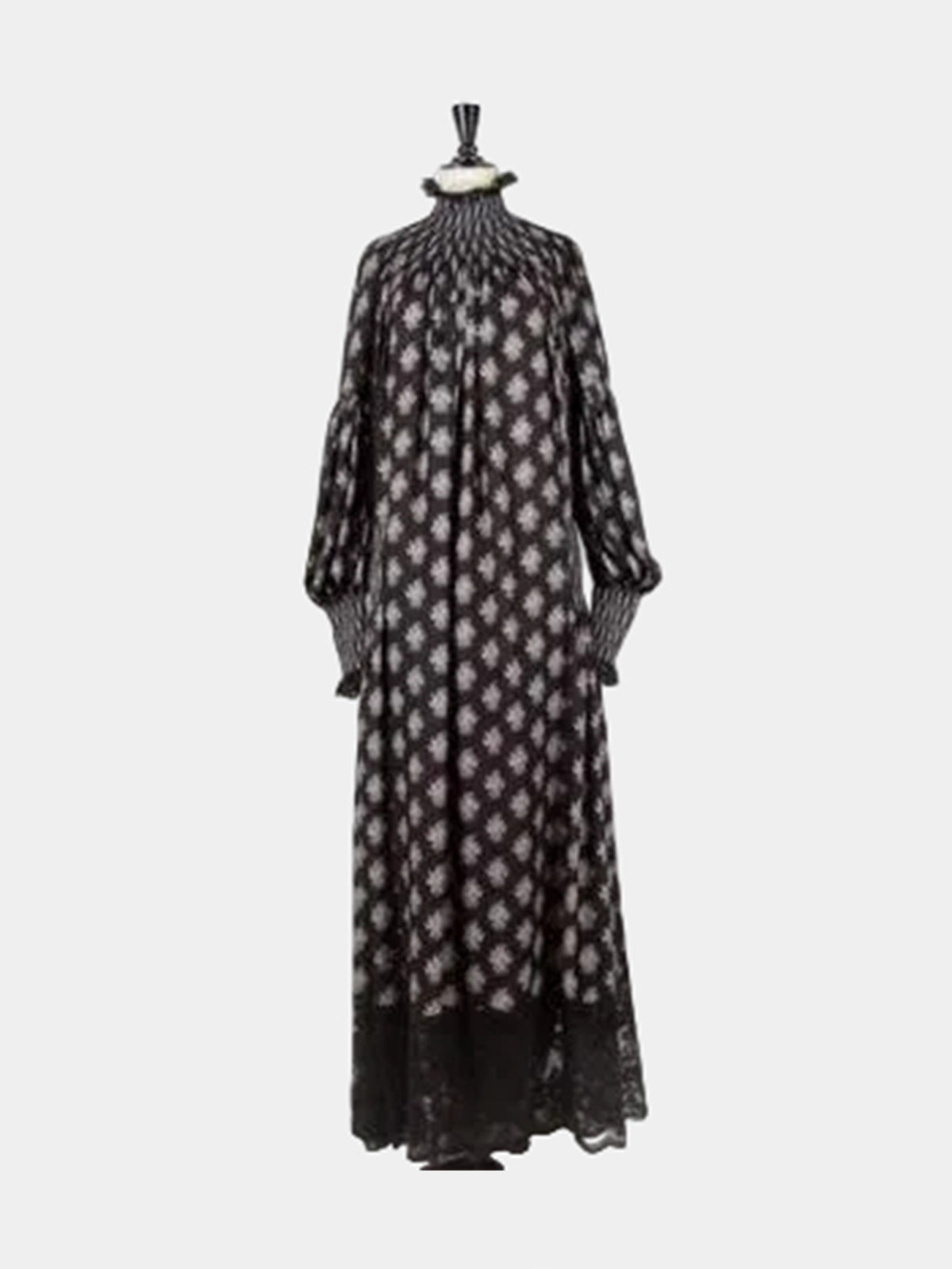 Black printed long dress