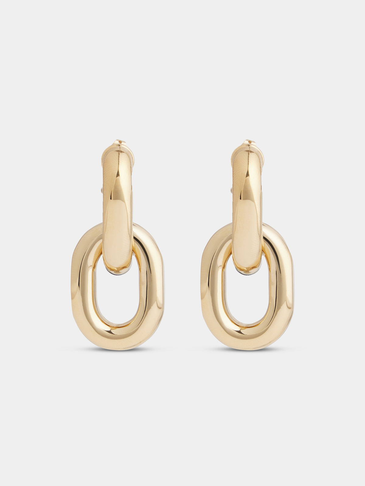 Gold double XL Link earrings position 1