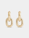 Gold double XL Link earrings