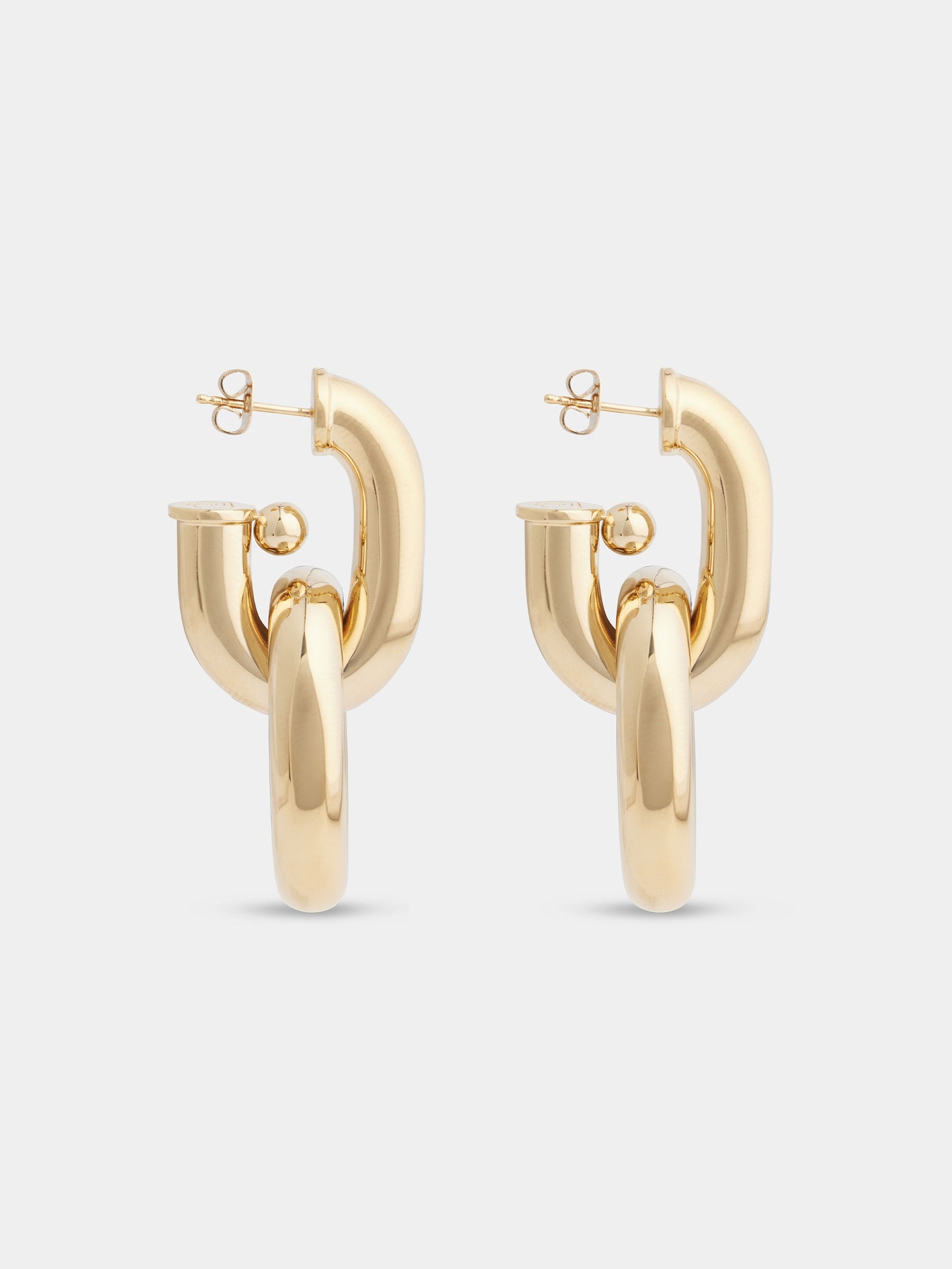 Gold double XL Link earrings