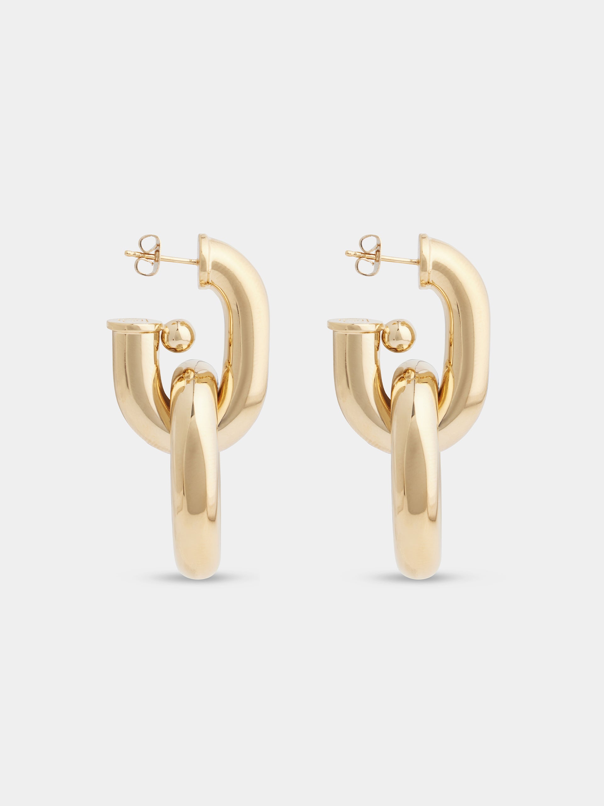 Gold double XL Link earrings position 5