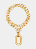 Gold double XL Link necklace with pendant position 1