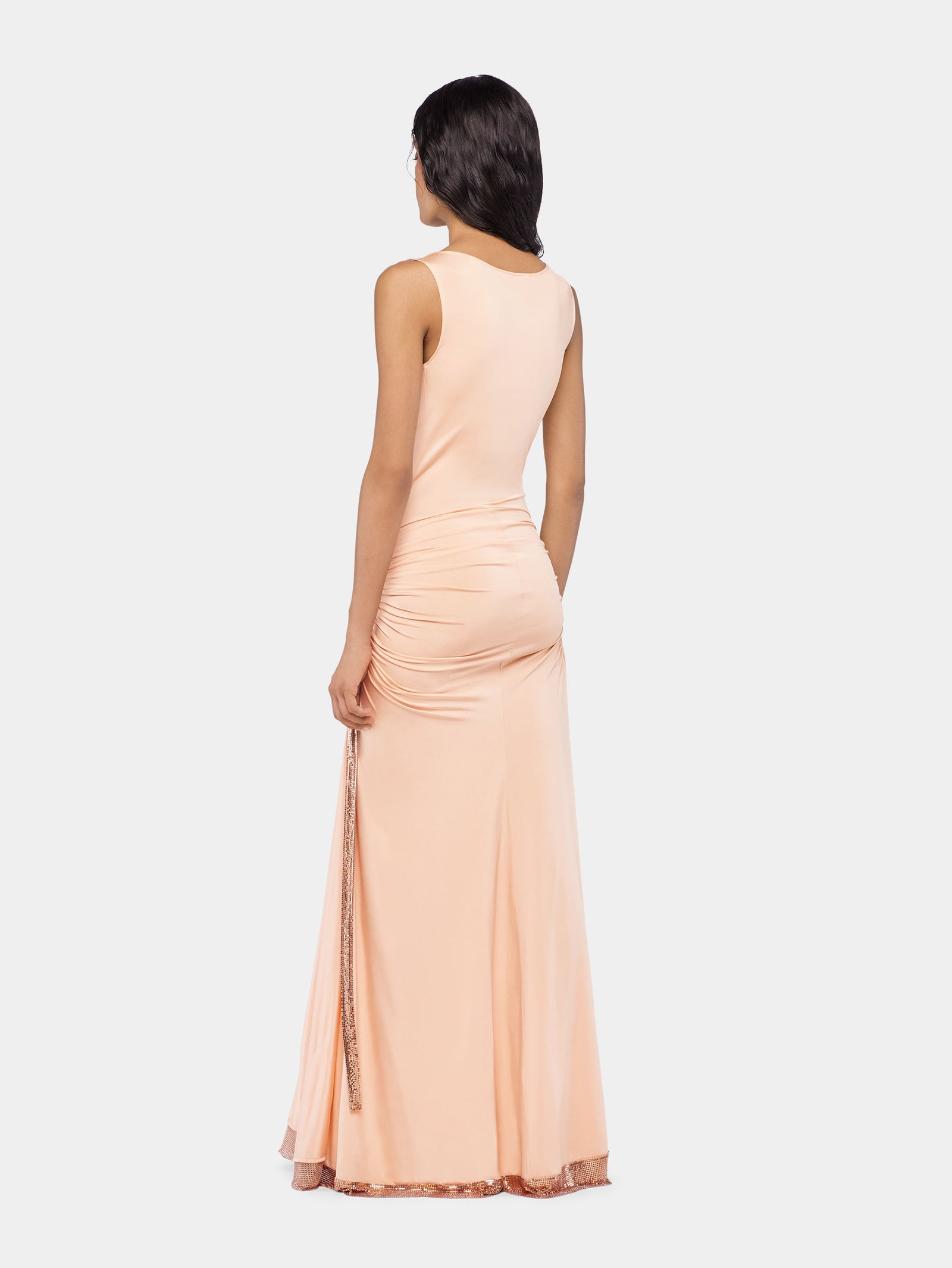 Long mesh and jersey dress position 3 - Image 3