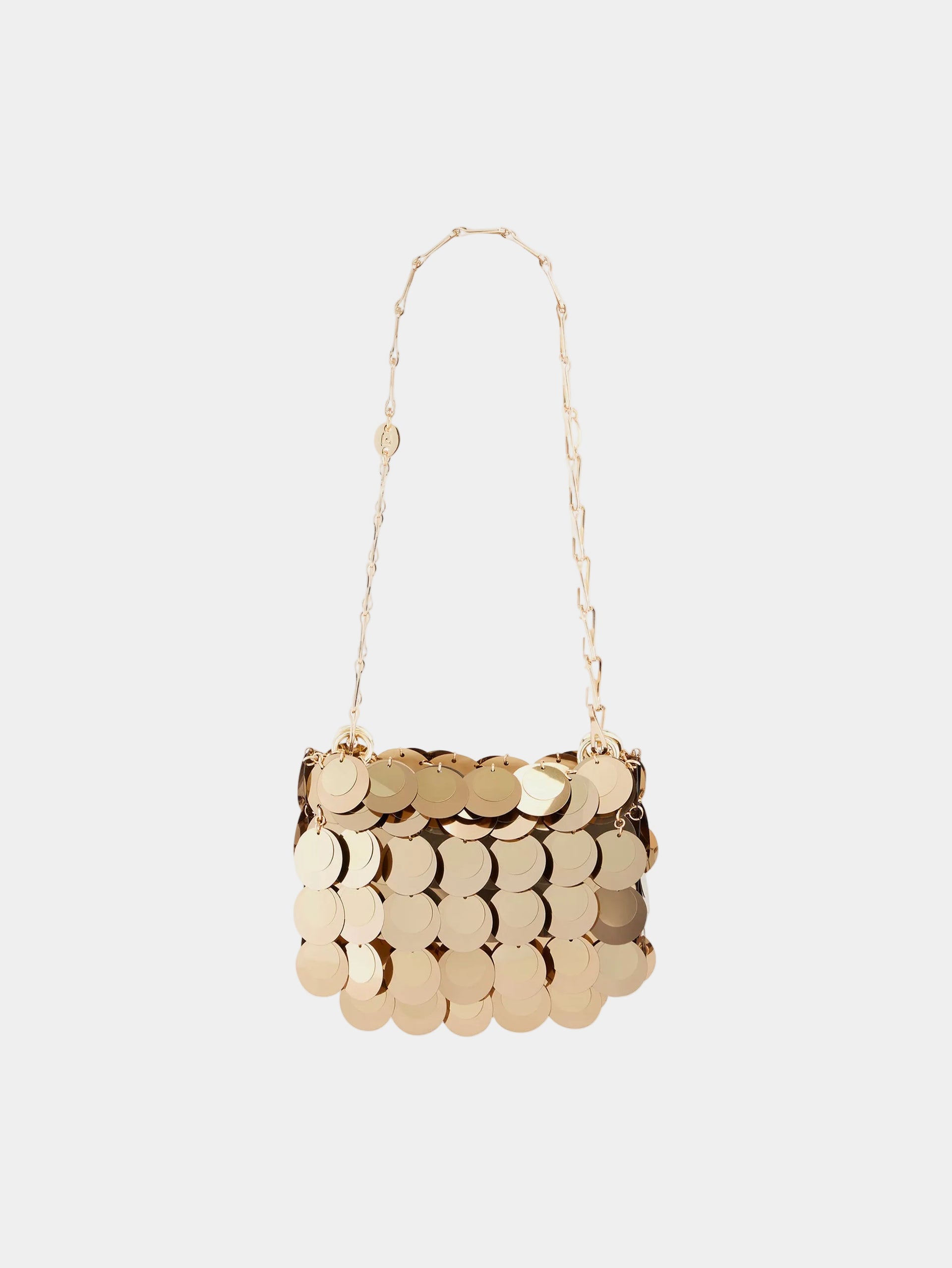 Gold sparkle discs nano bag position 1