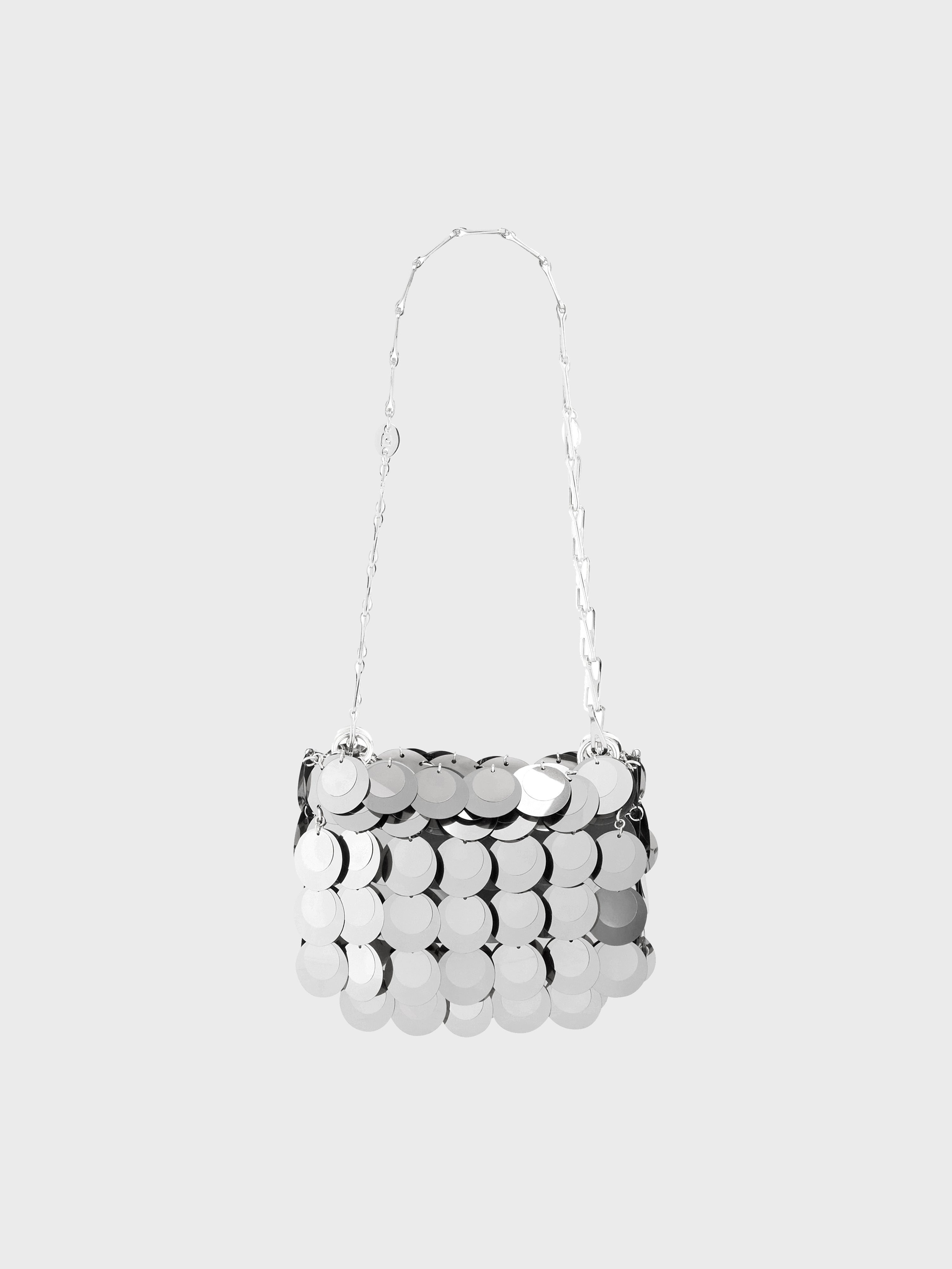 Silver sparkle discs nano bag – Rabanne