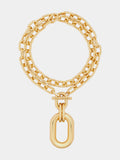 Gold double XL Link necklace with pendant
