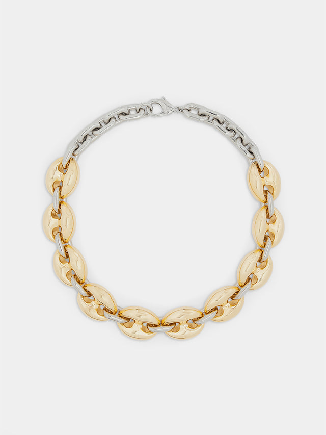 Eight chunky gold/silver necklace - Image 3