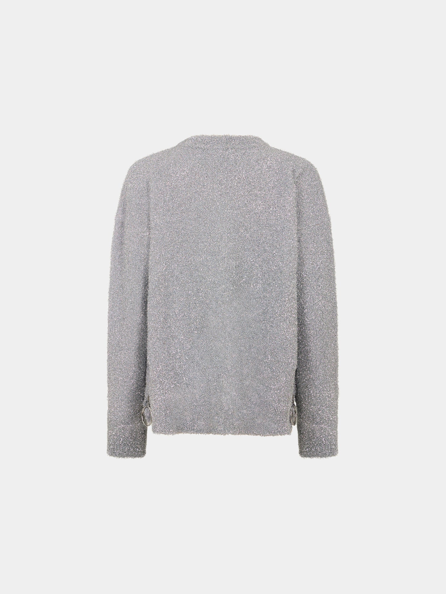 Sweater with silver metalized effect
