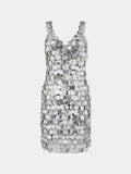 Robe en pastilles sparkle argentées