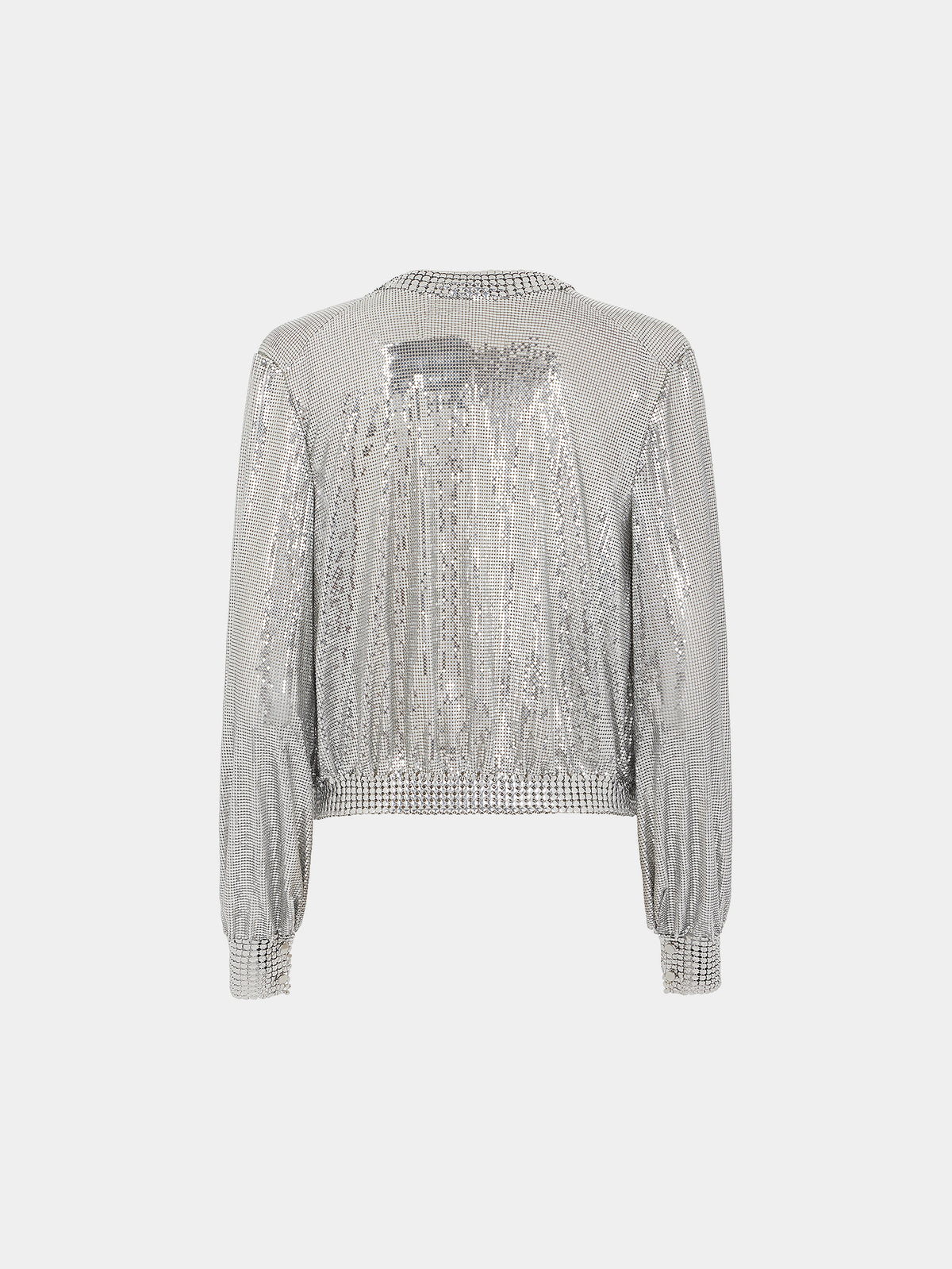 Silver knit bomber jacket