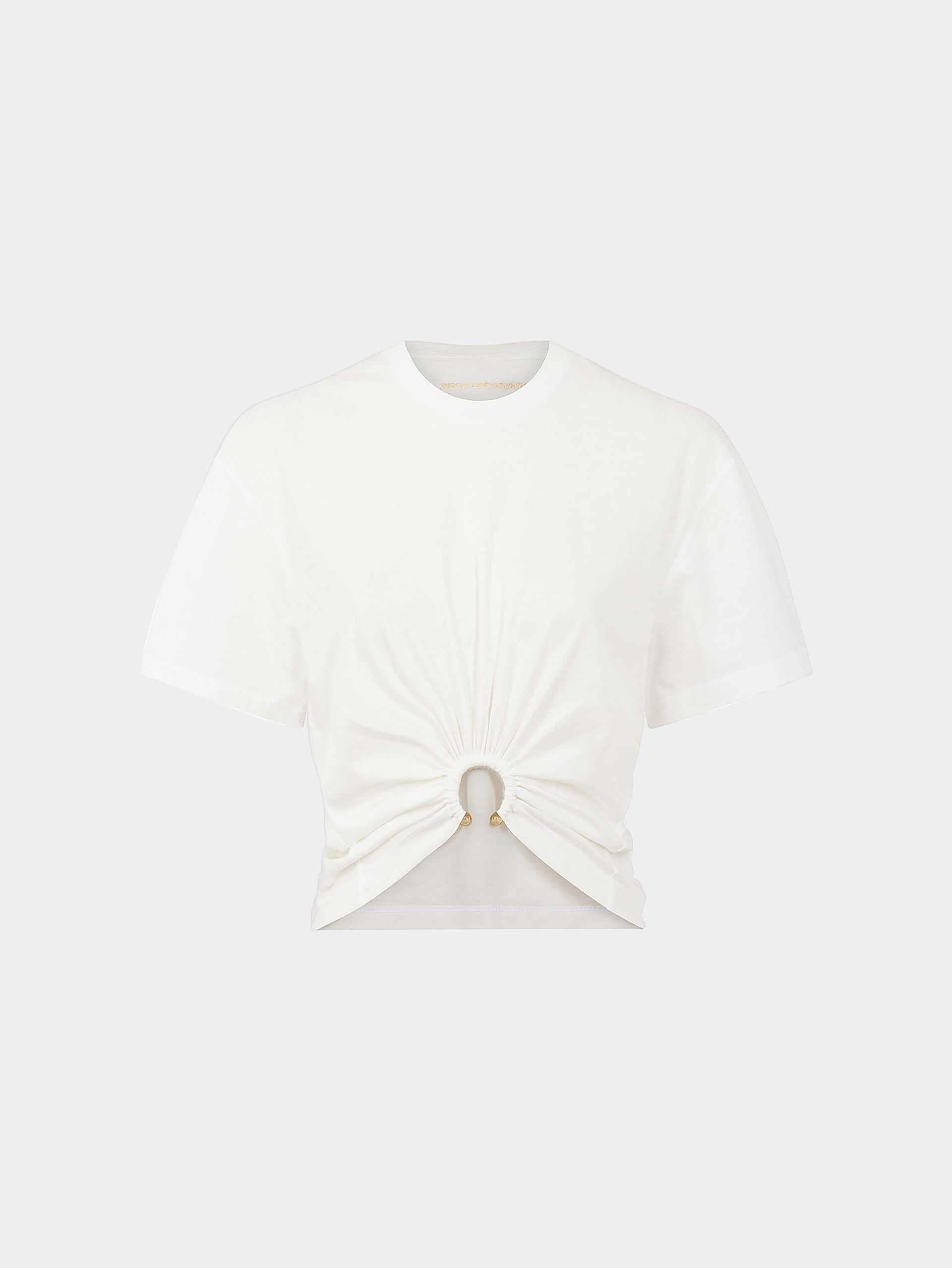 White t-shirt with piercing position 1
