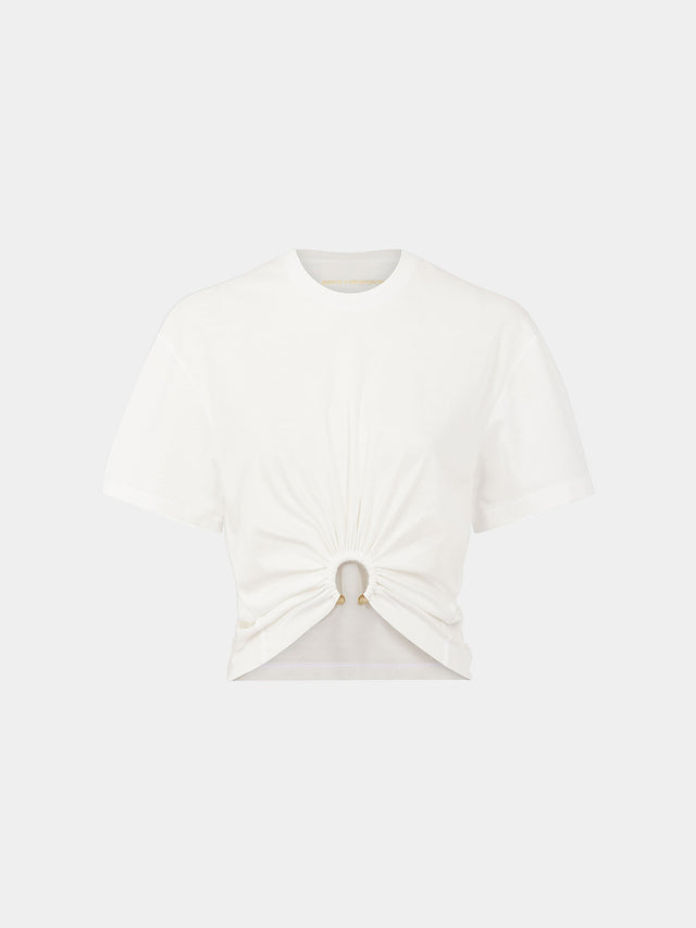 White t-shirt with piercing - Image 1