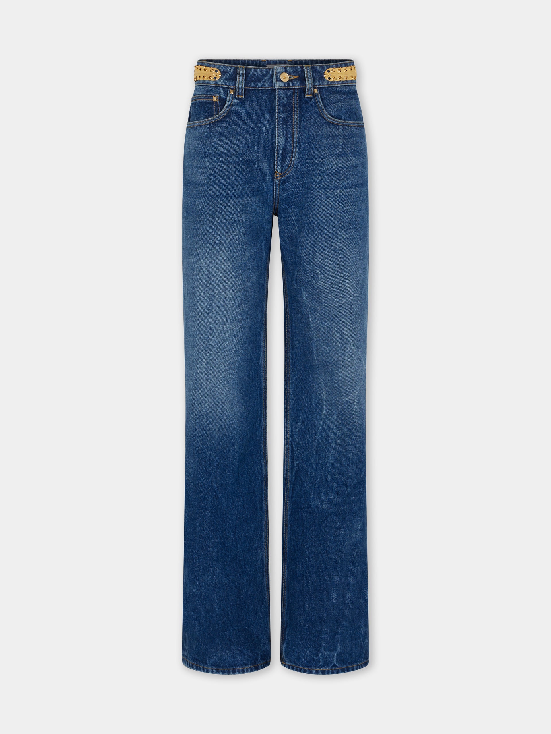 Baggy jeans in dark washed denim position 1