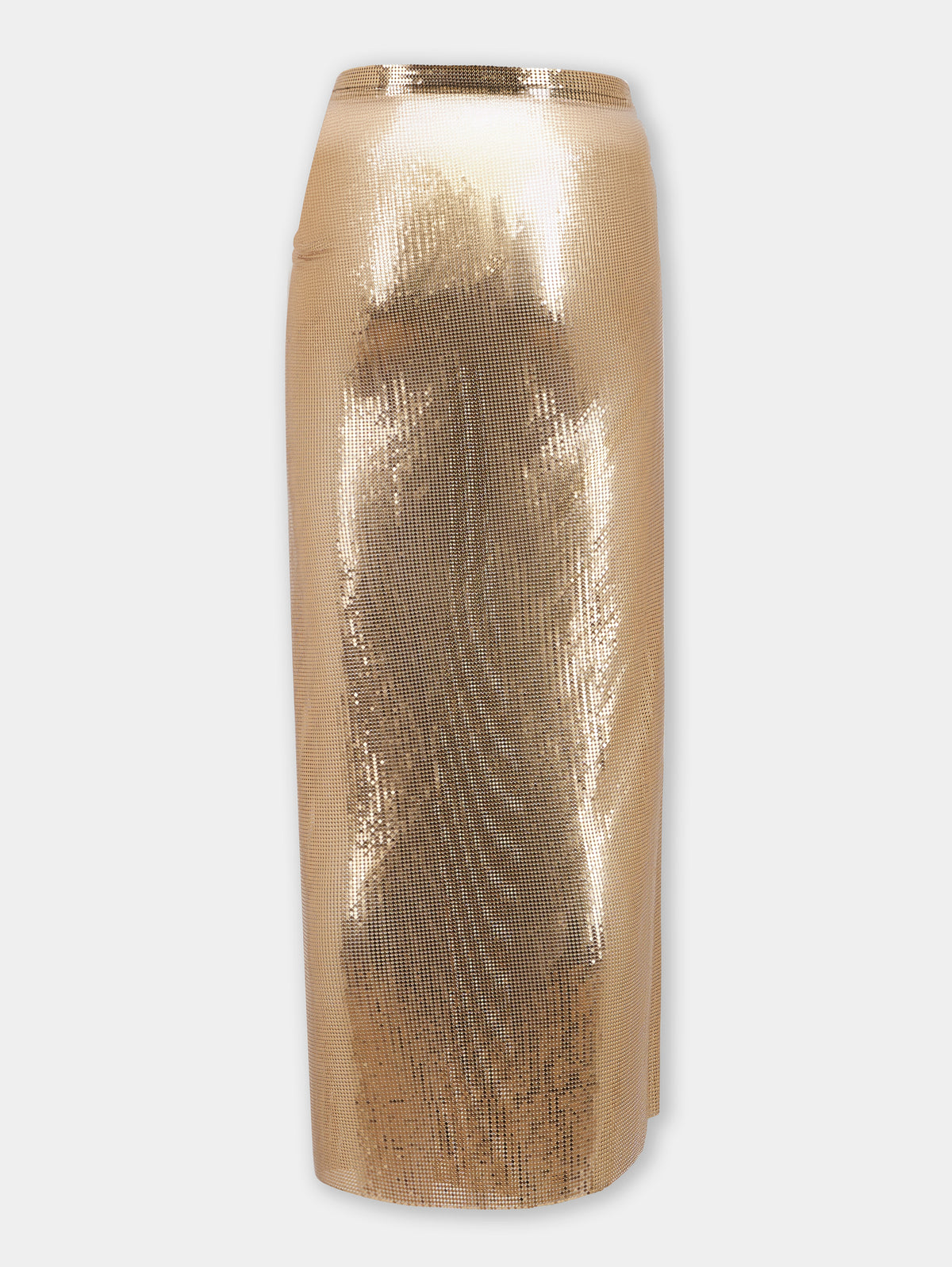 LONG GATHERED SKIRT IN MESH