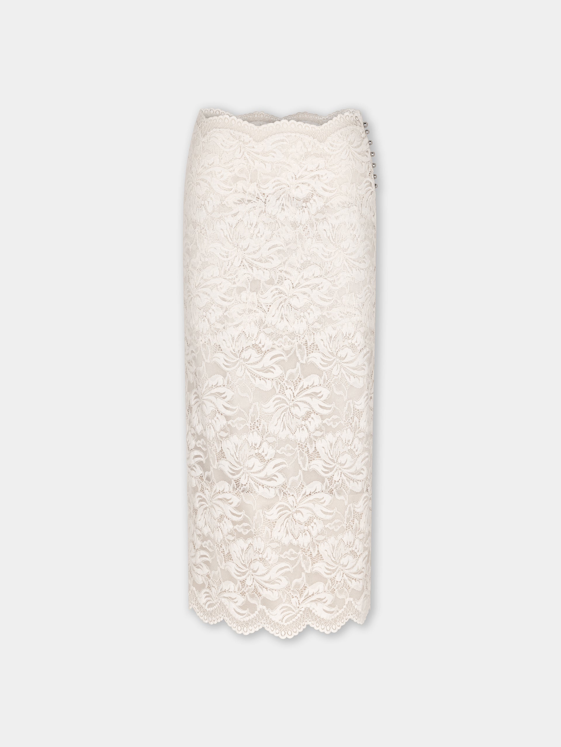Ivory midi skirt in lace position 1