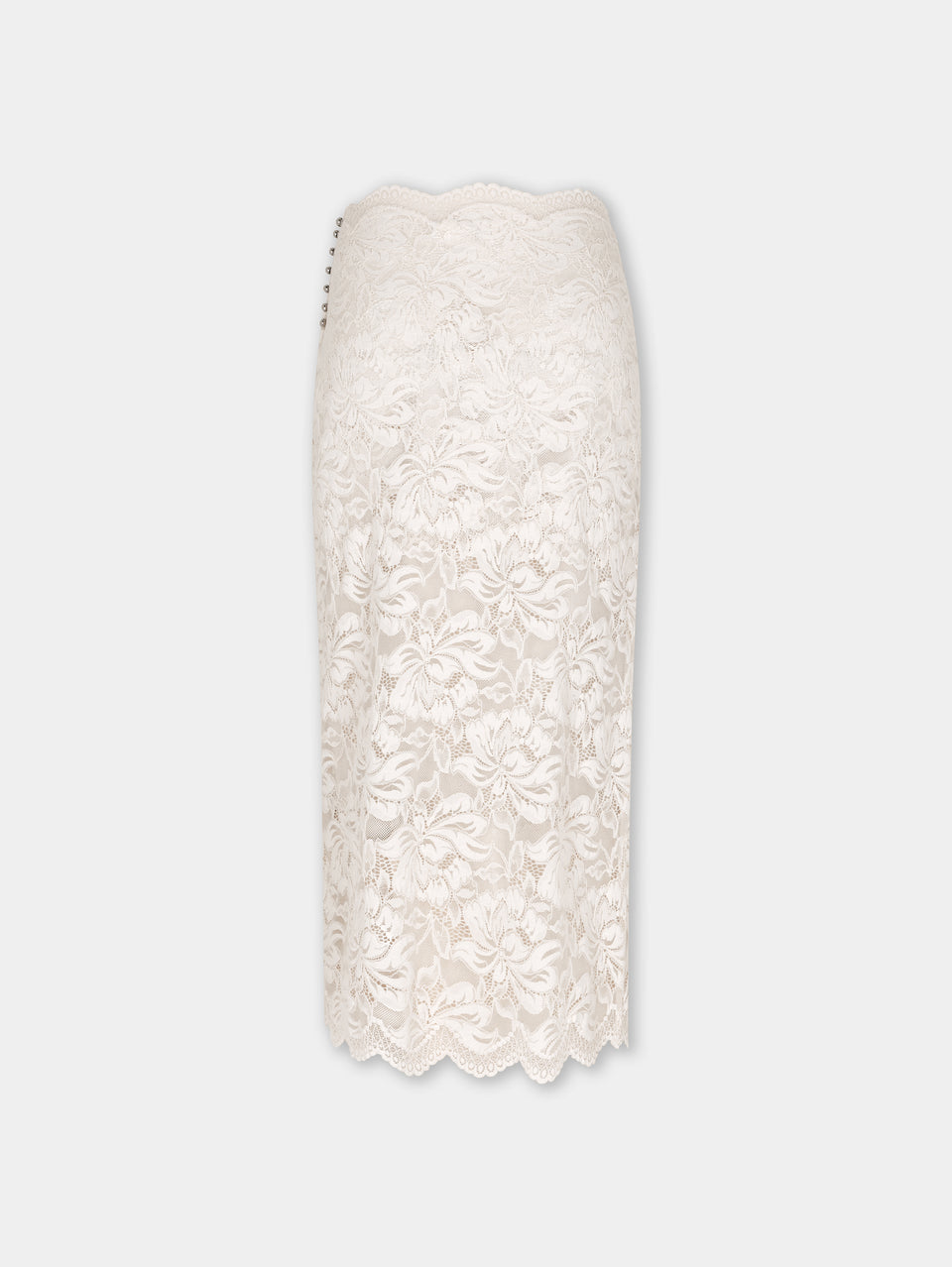 Ivory midi skirt in lace position 2 - Image 2