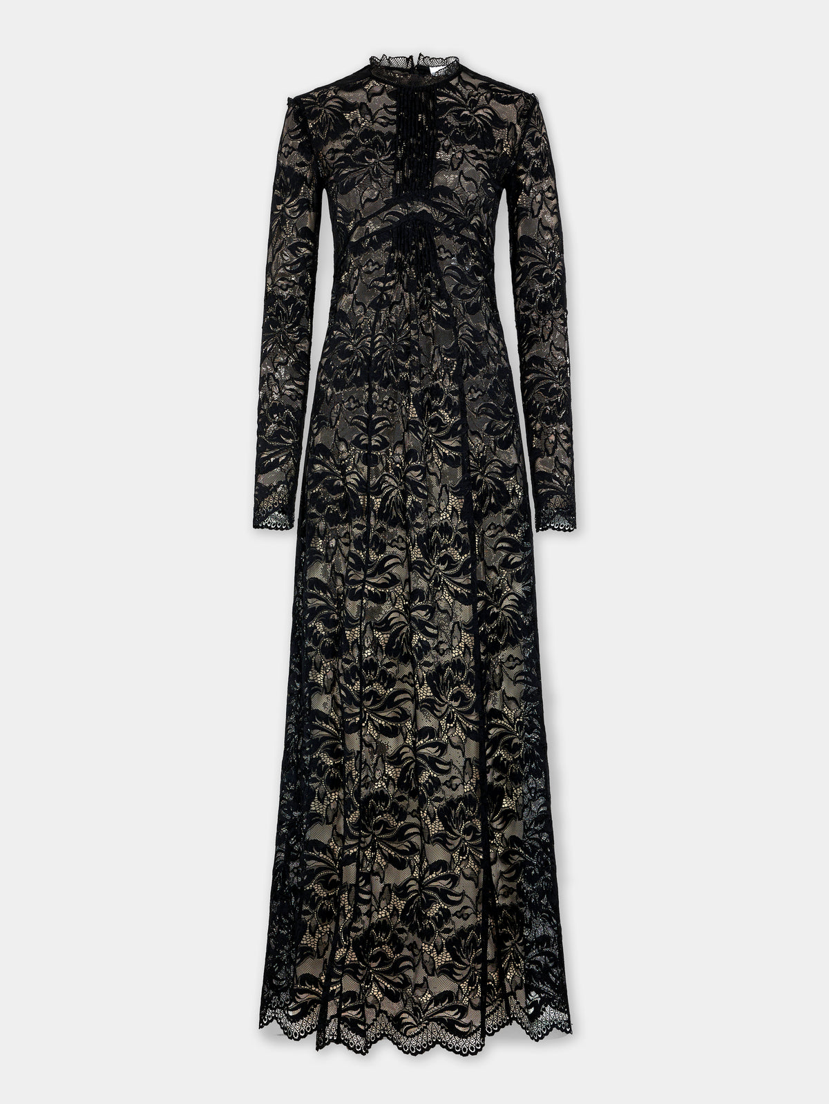 Black long dress in lace - Image 1