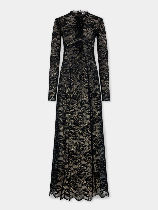 Black long dress in lace - Image 1