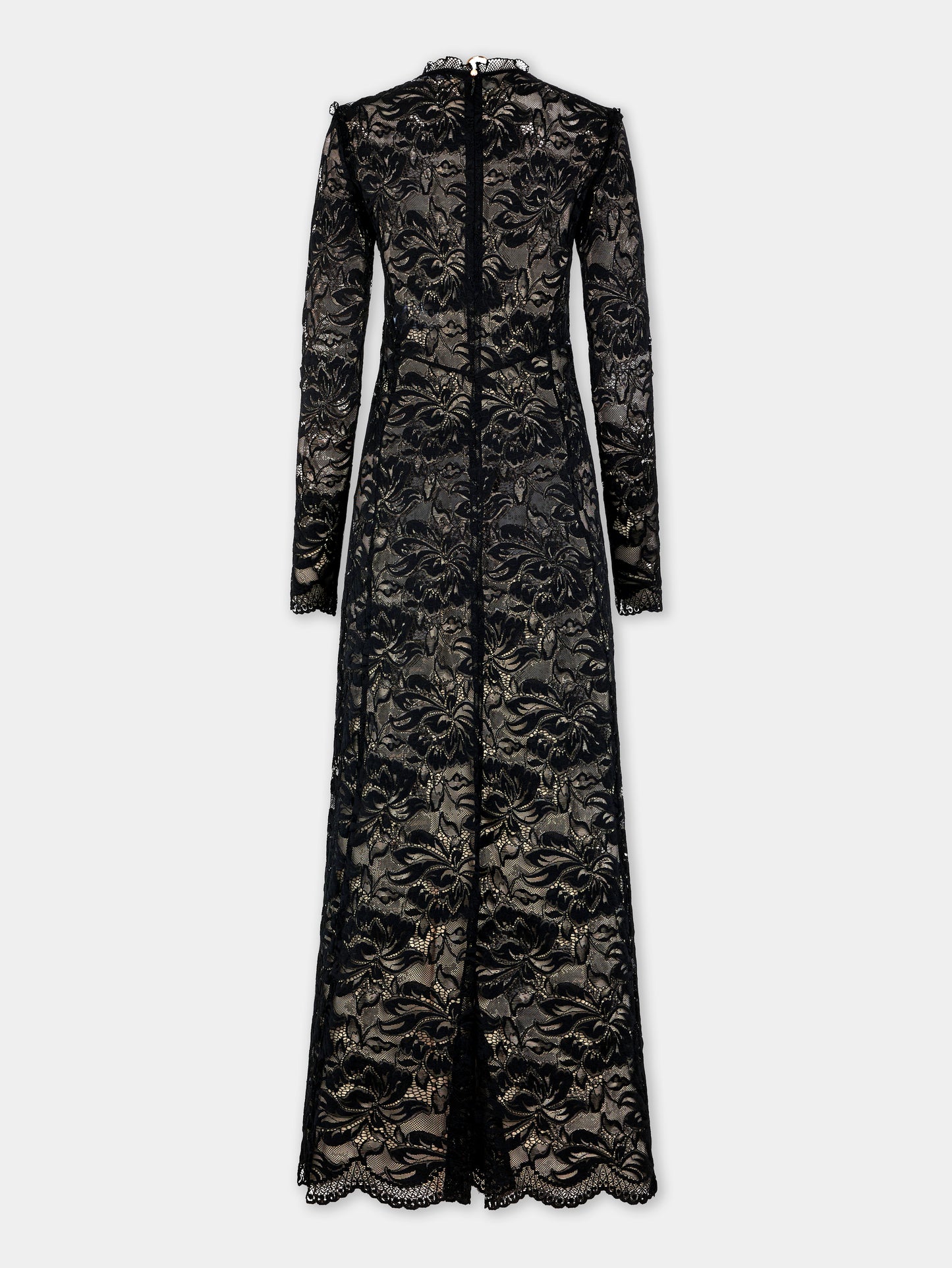 Black long dress in lace