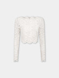 Ivory crop top in lace position 1