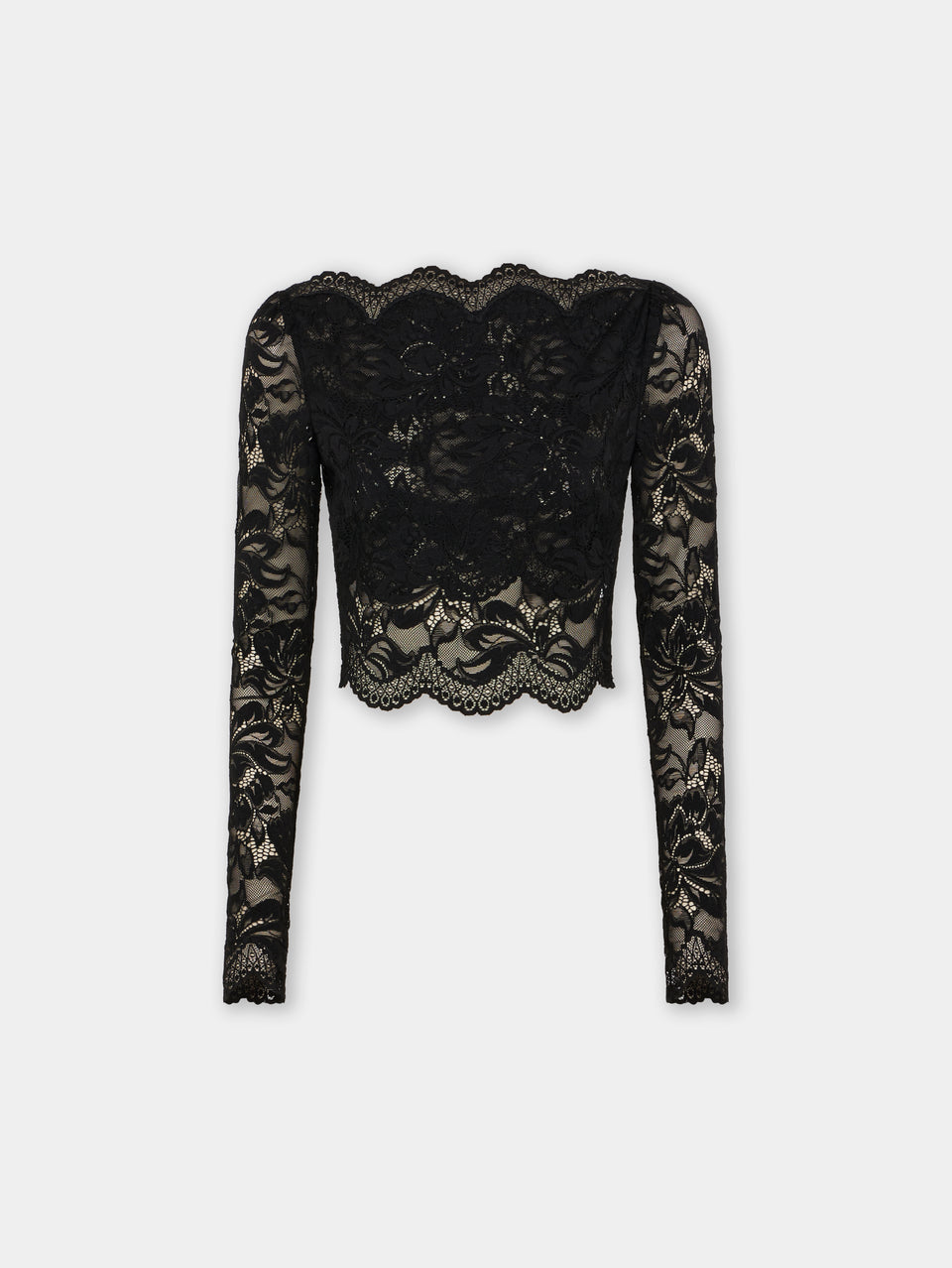 Black crop top in lace - Image 1