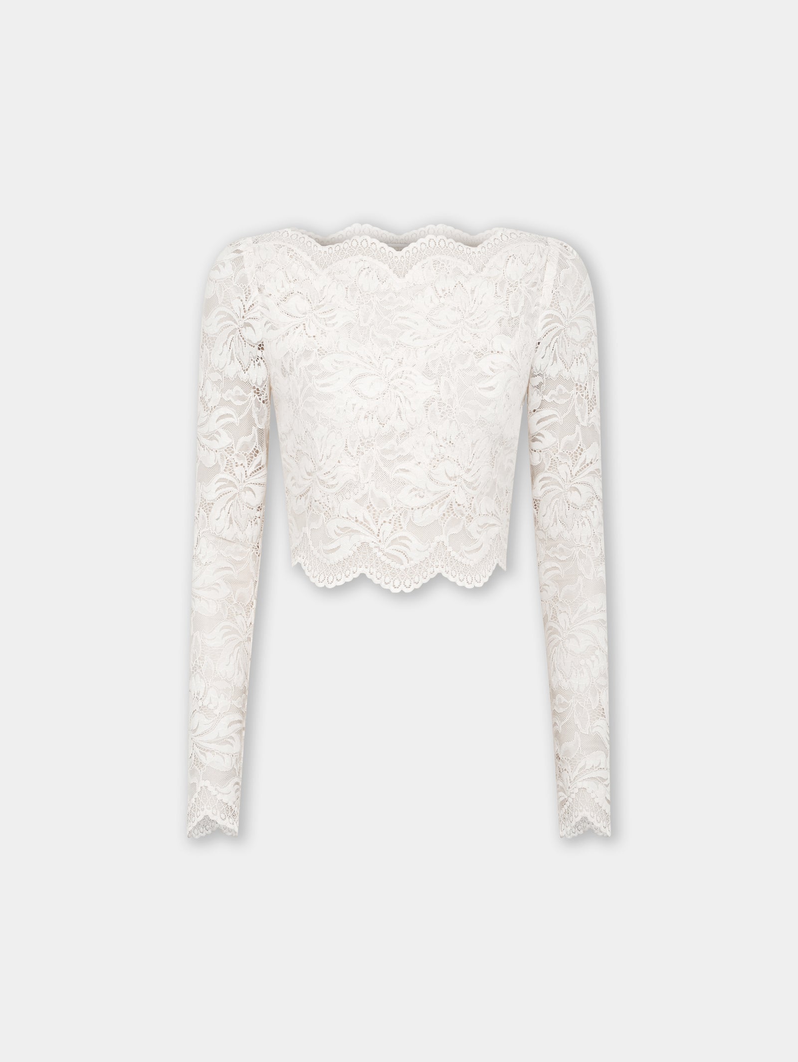 Ivory crop top in lace position 1 - Image 1