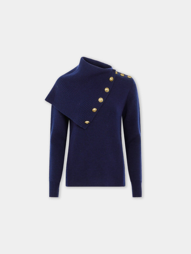 Navy sweater in wool - Image 1