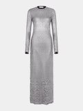 ROBE LONGUE EN MAILLE EFFET DENTELLE