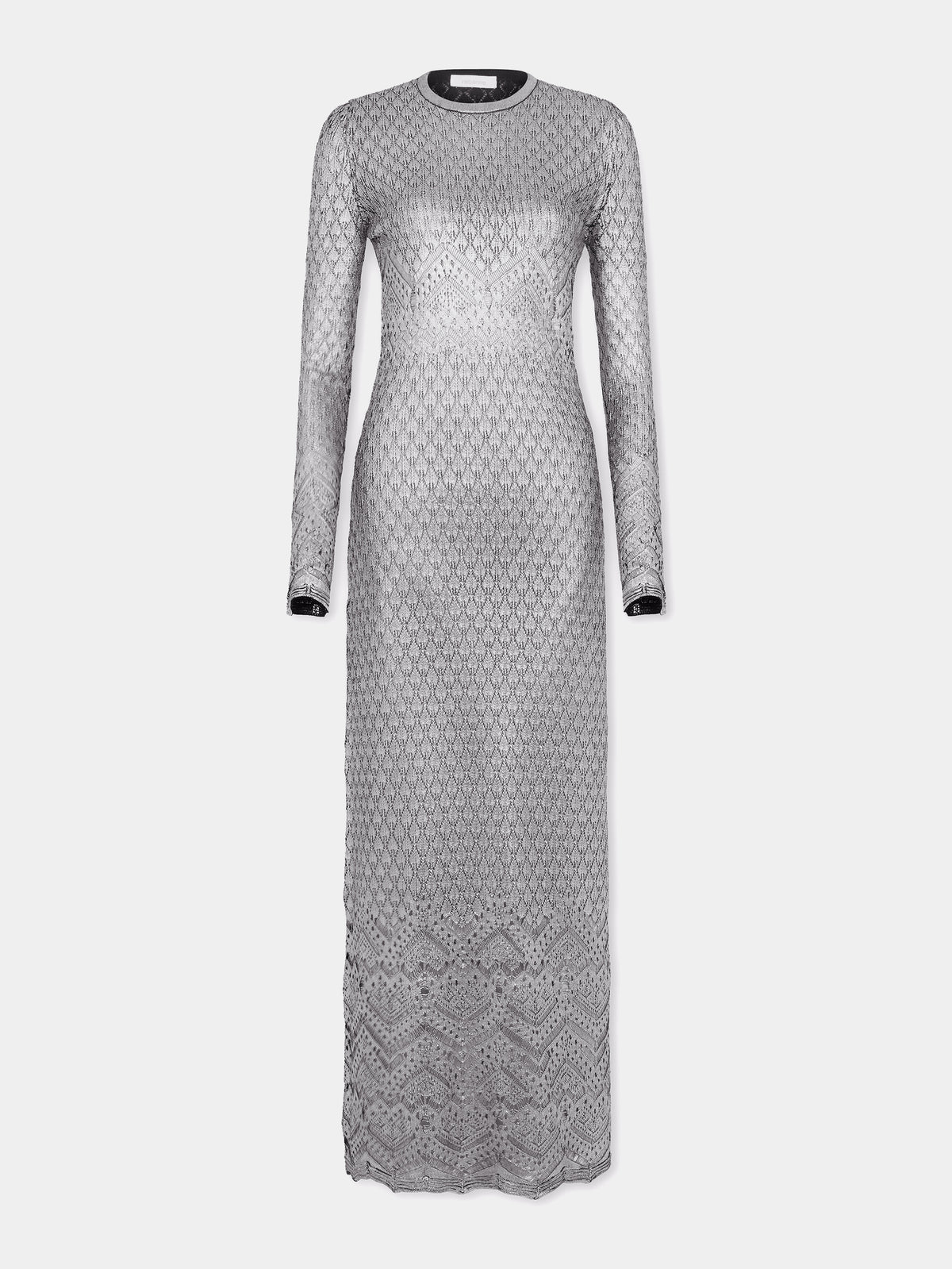ROBE LONGUE EN MAILLE EFFET DENTELLE
