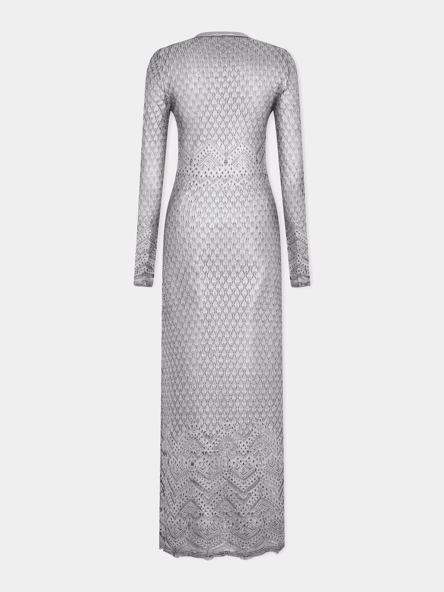 ROBE LONGUE EN MAILLE EFFET DENTELLE