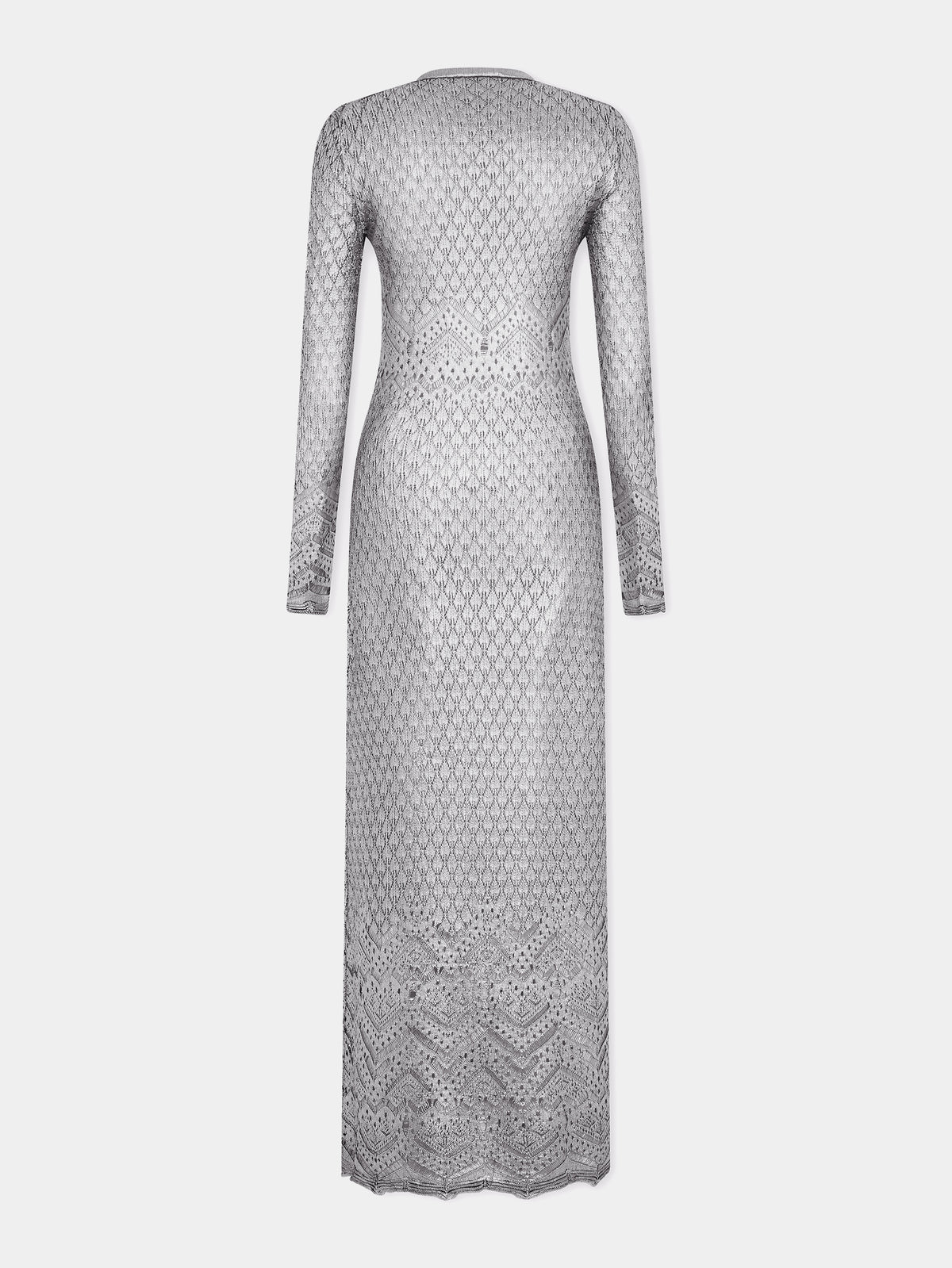 ROBE LONGUE EN MAILLE EFFET DENTELLE