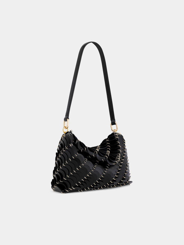 Black Paco shoulder clutch in calfkin leather - Image 2