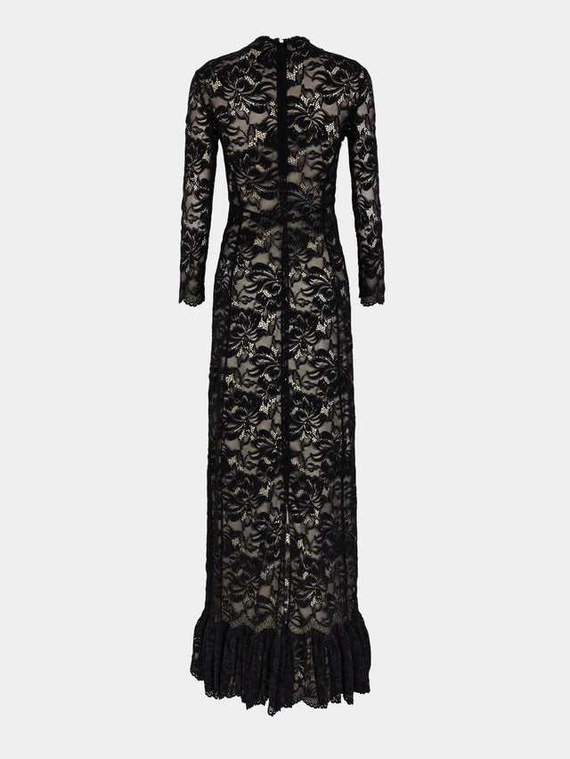 Black long lace dress - Image 2