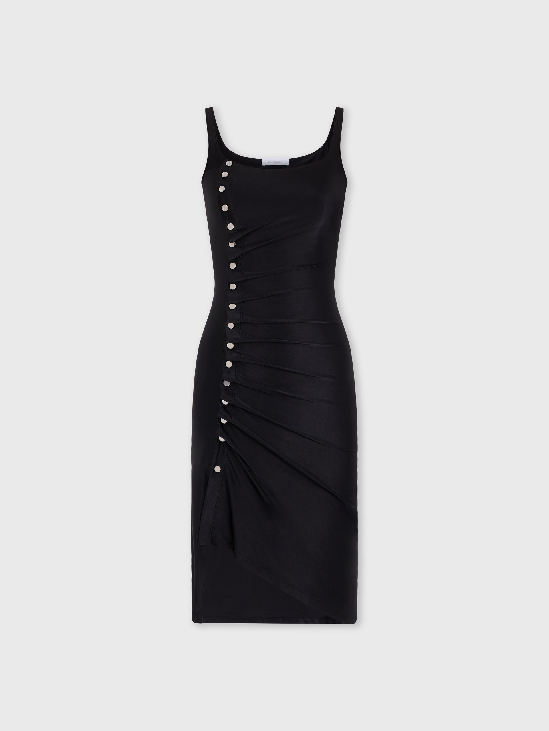 Robe noire drapée sans manches