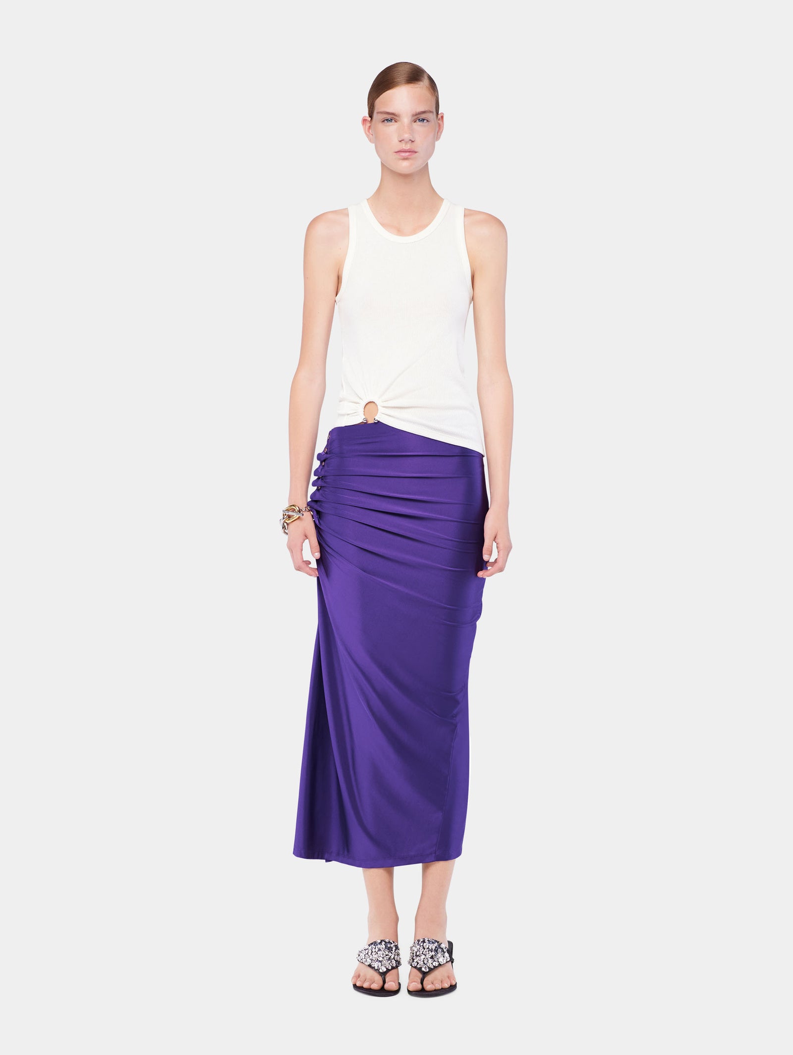 Midi draped jersey skirt position 2 - Image 2