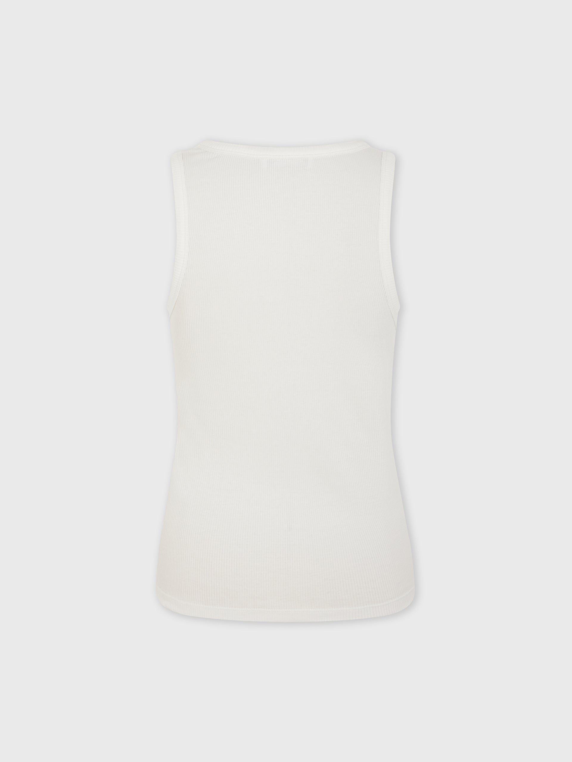 White tank top with signature piercing position 7