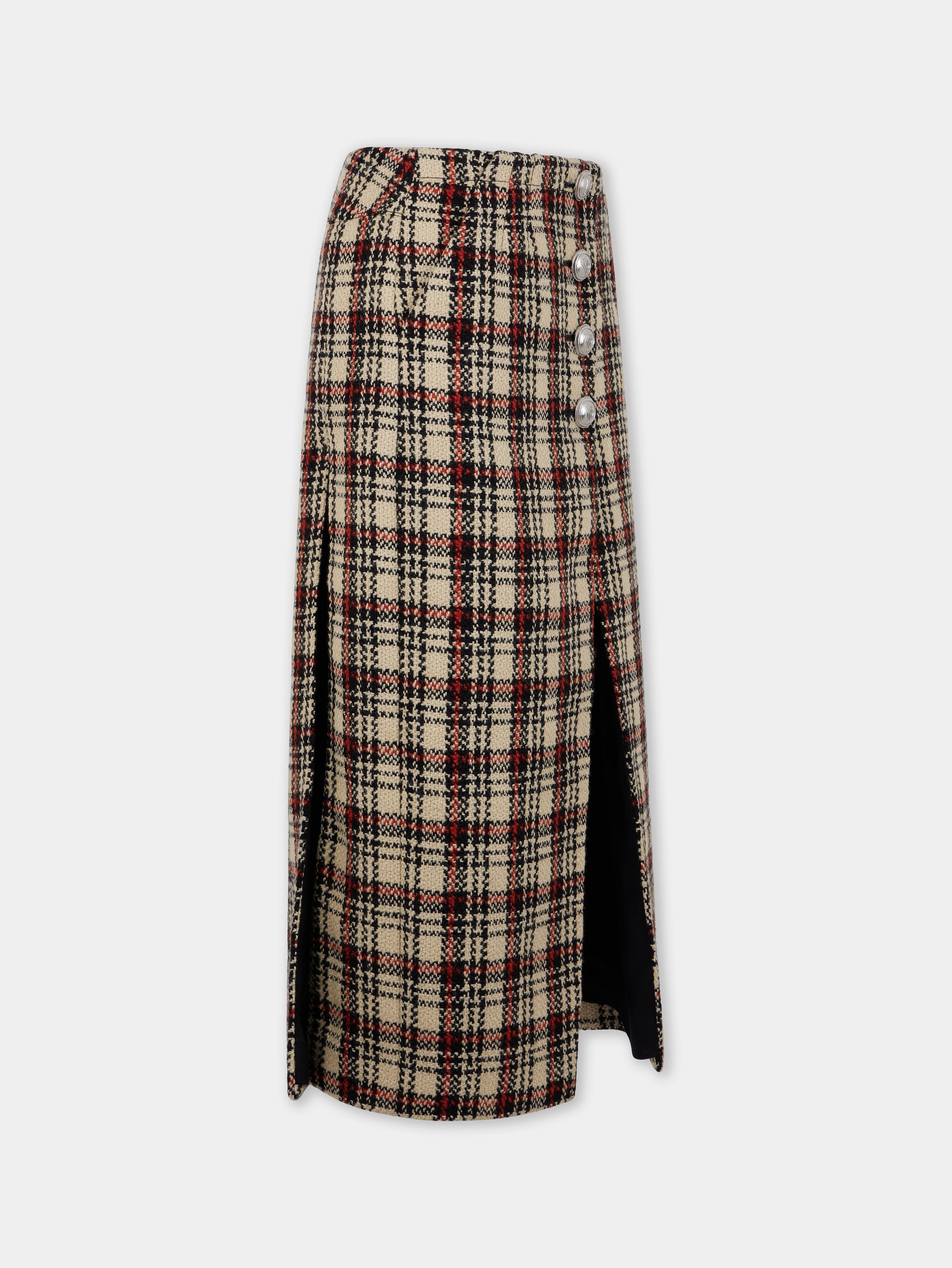JUPE LONGUE EN LAINAGE TARTAN