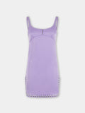 ROBE COURTE LAVANDE EN SATIN