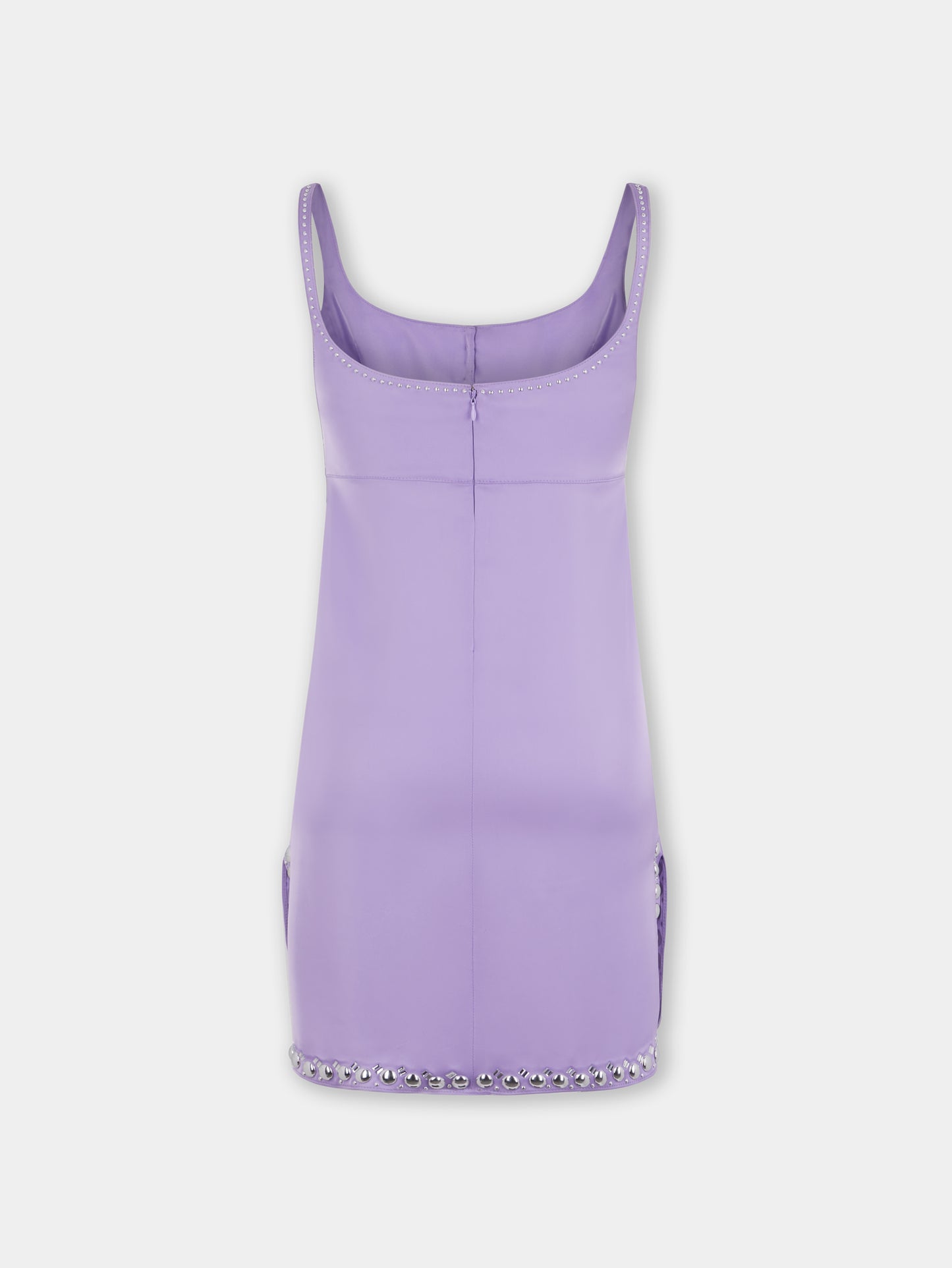ROBE COURTE LAVANDE EN SATIN