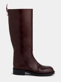 Burgundy boots in smooth leather