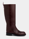 Burgundy boots in smooth leather