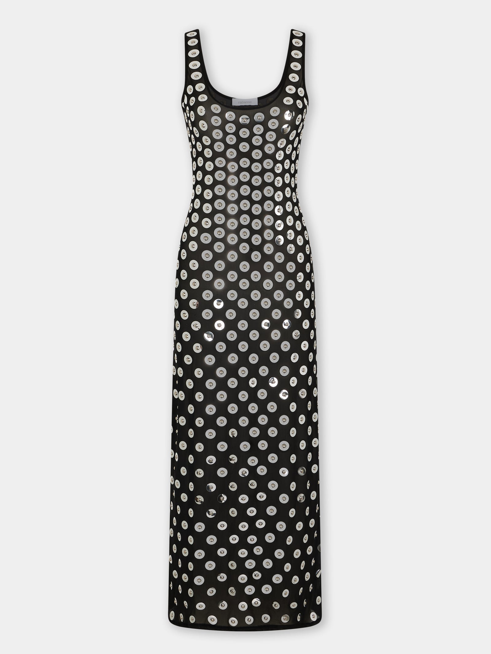 EMBROIDERED LONG DRESS IN SECOND SKIN JERSEY - Image 1
