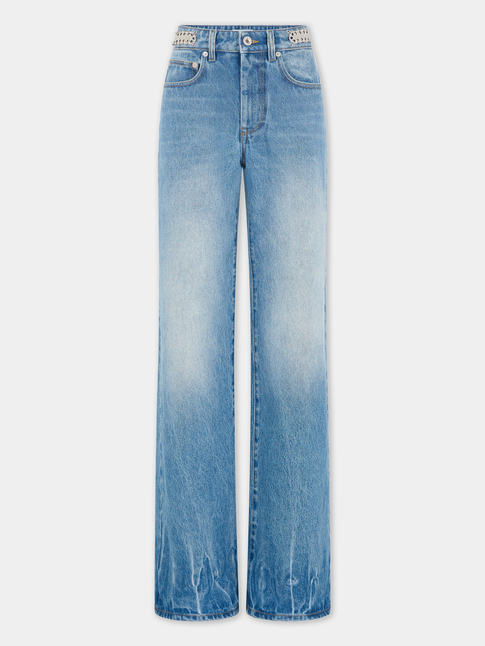 Flared jeans embellished with 1969 discs position 1