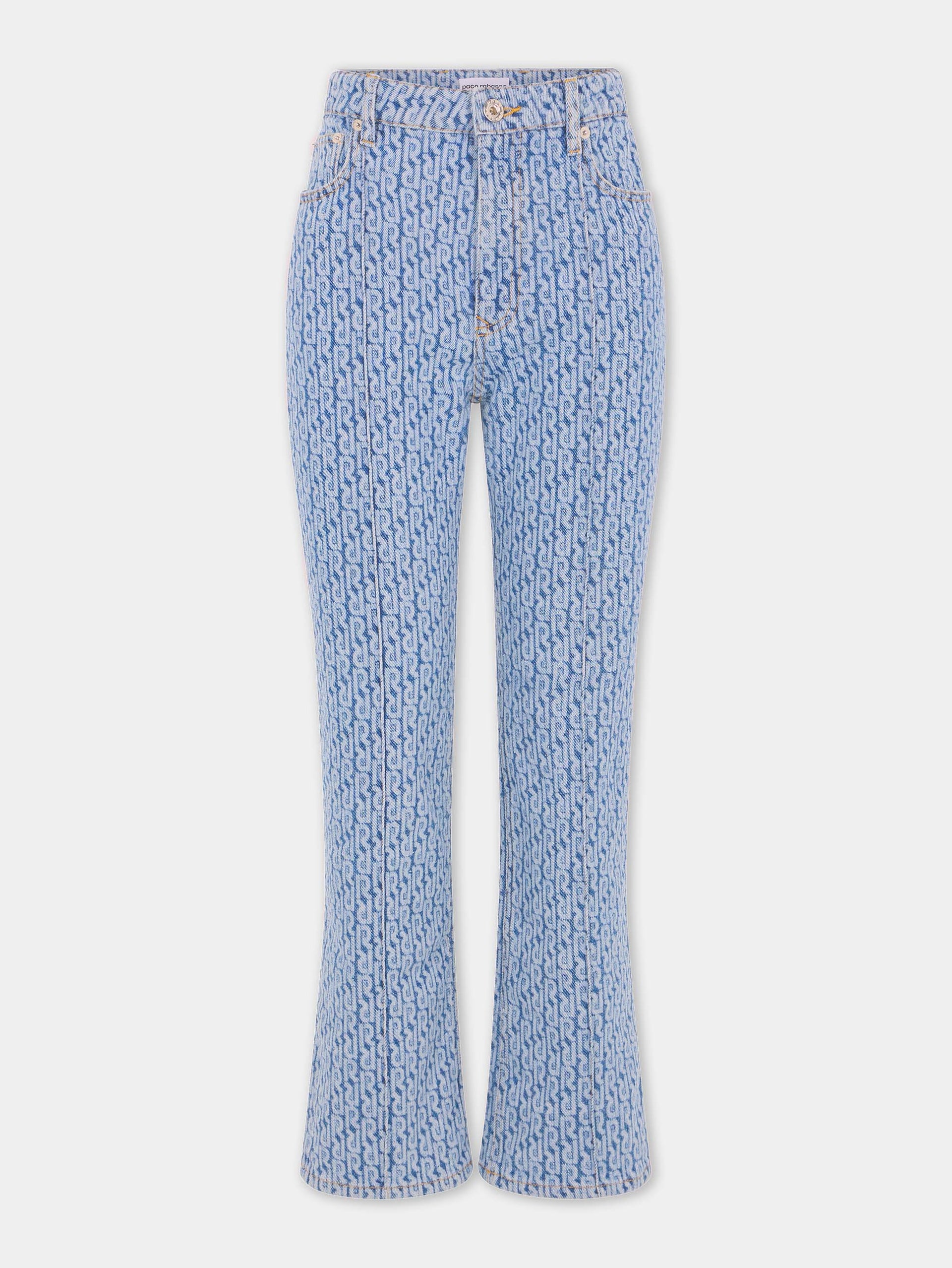 Monogram denim pants