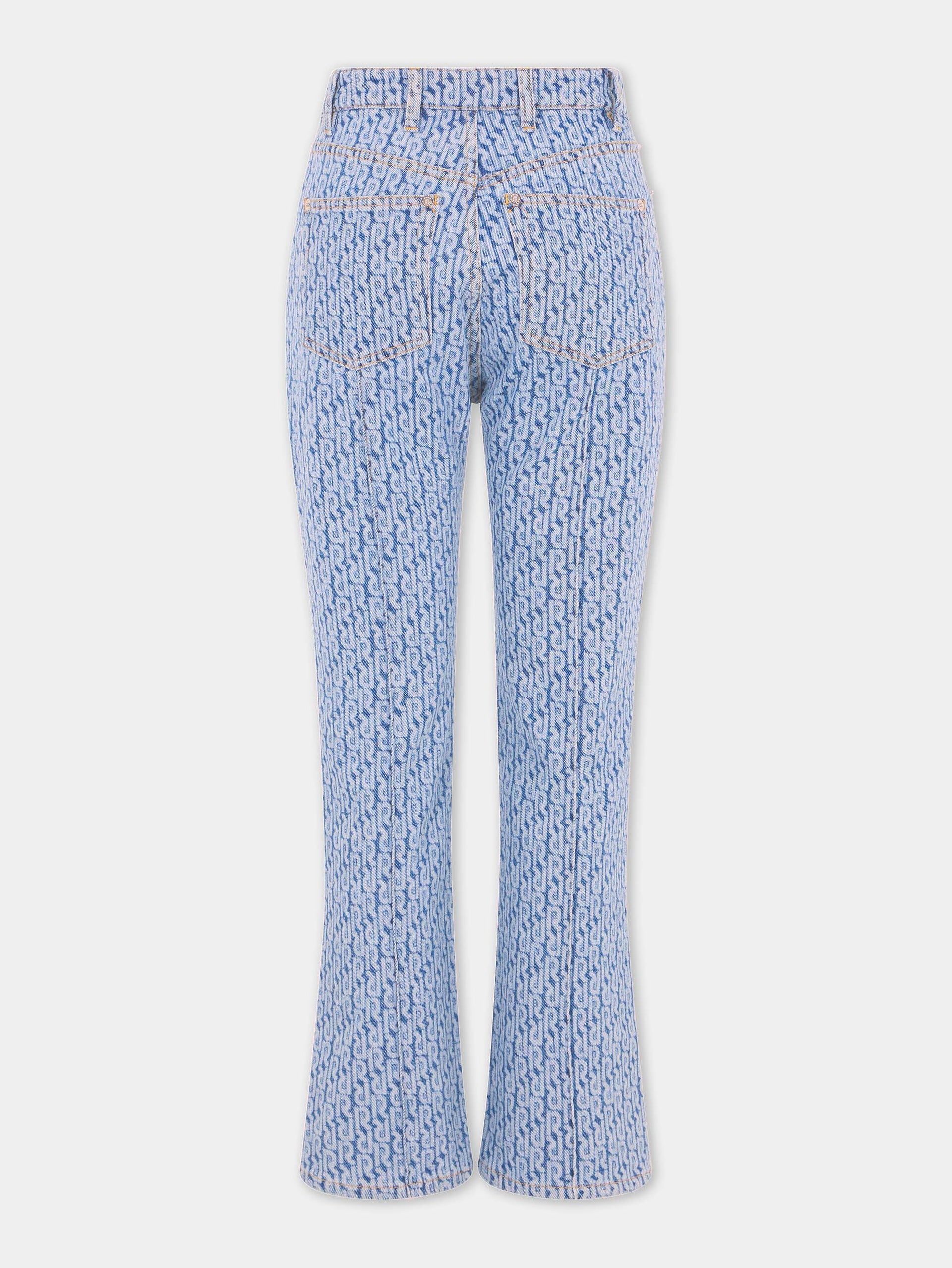 Monogram denim pants