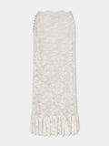 Maxi stretch lace ivory skirt